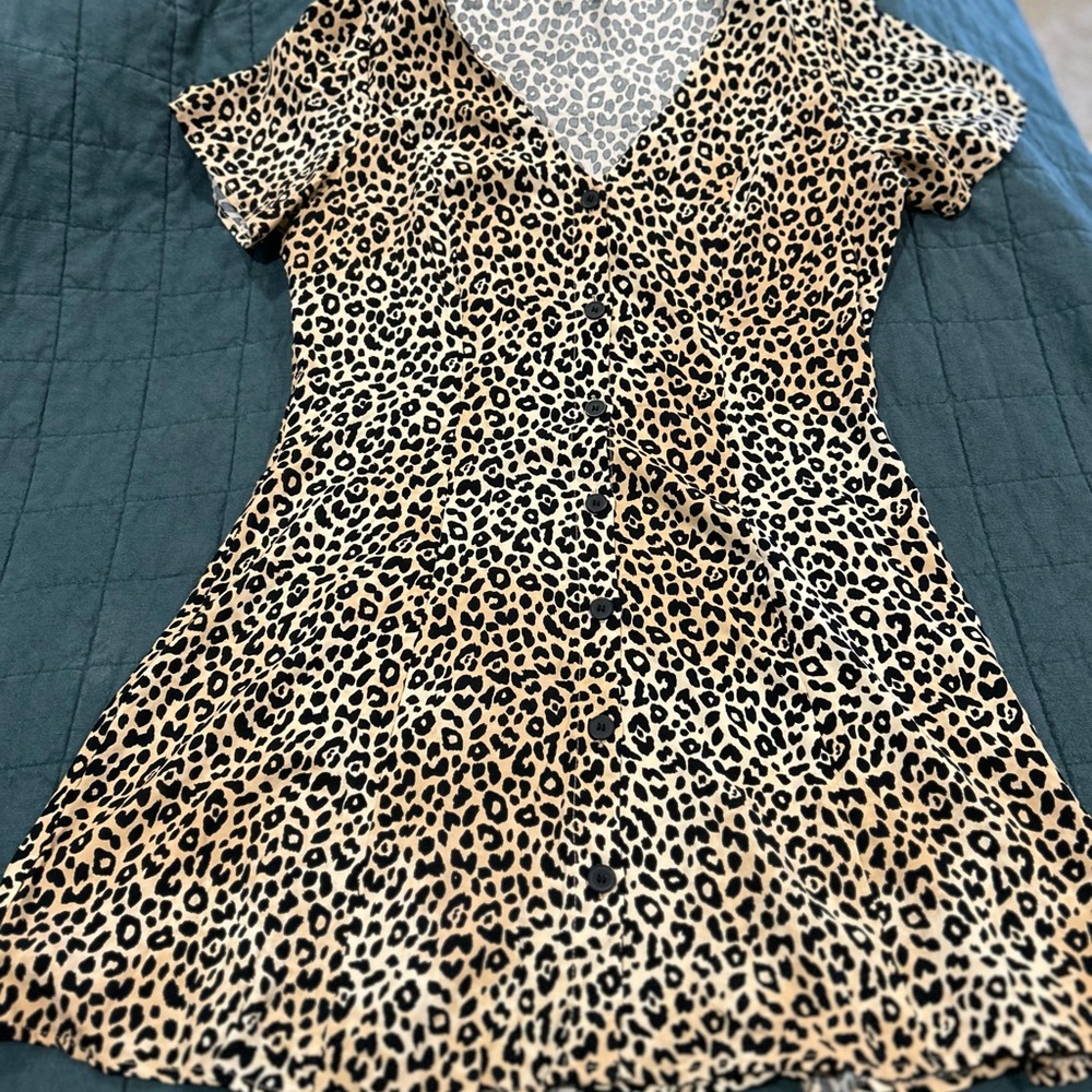 Leopard Print Button-Down Dress